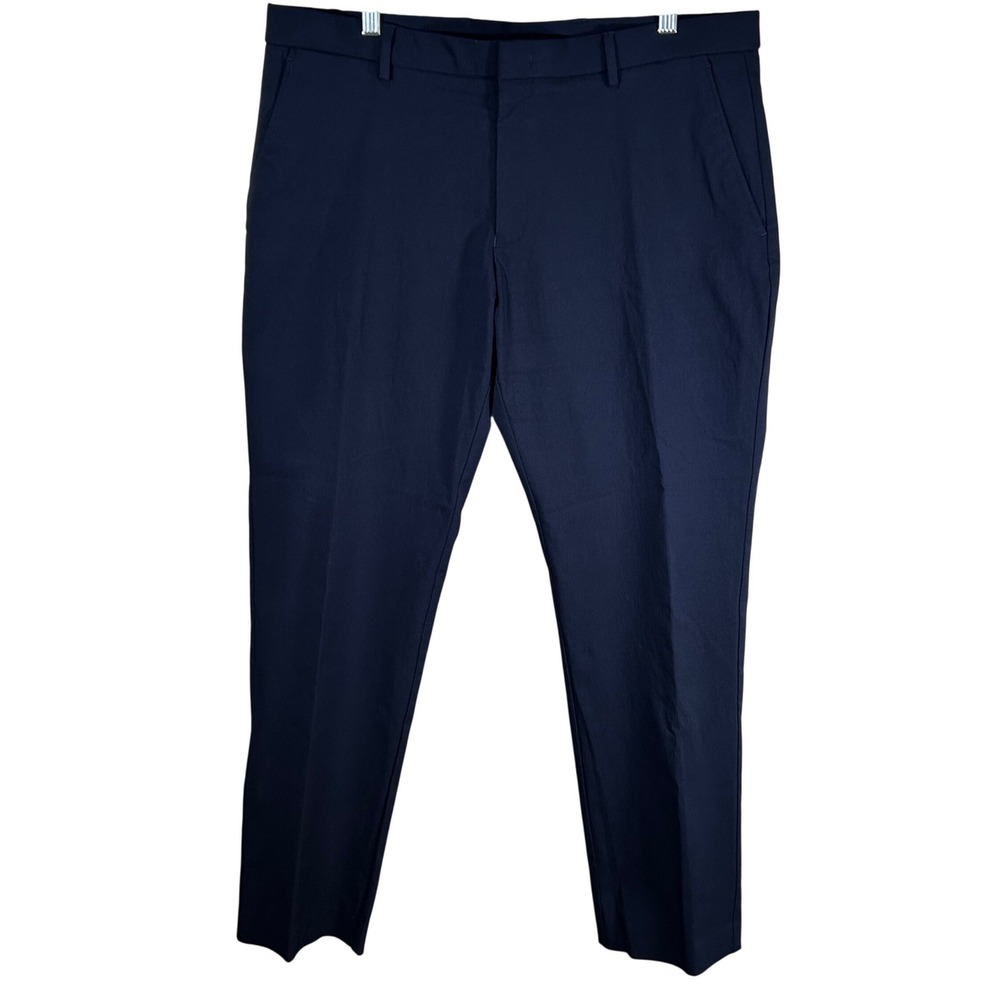 Tommy Hilfiger Mens Navy Blue Stretch Dress Pants 36x30 Dress Comfort